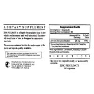 Alternative view of Zinc Picolinate 25mg - 60 capsules