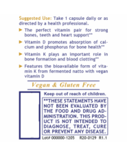 Alternative view of Premier Vitamin D3+K2 (30 Caps)