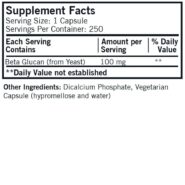 Alternative view of Beta Glucan (1,3/1,6) Capsules - Hypo 250 ct
