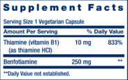 Mega Benfotiamine 250 mg 120 vegcaps - Image 3