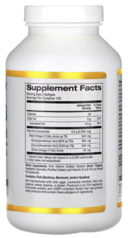 Alternative view of California Gold Nutrition, Omega-3, Premium Fish Oil, 240 Fish Gelatin Softgels