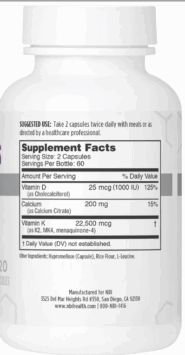 Alternative view of Osteo-K Minis - 120 capsules