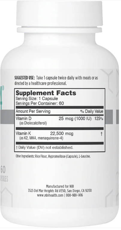 Osteo-MK4 (MK4 + D3) - 60 capsules - Image 2