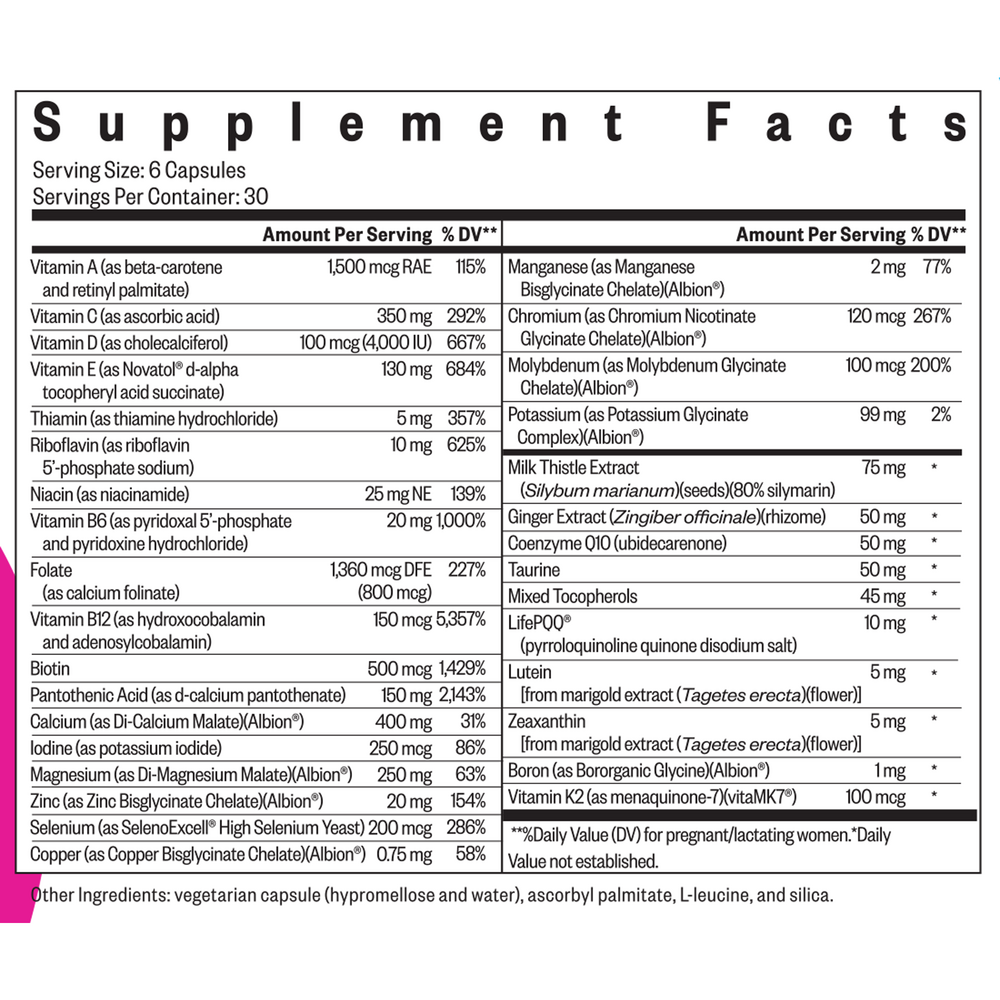 Optimal Prenatal MF (Methyl Free) - 180 vege capsules - Image 2