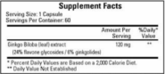 Alternative view of Ginkgo Biloba 120mg - 60 capsules