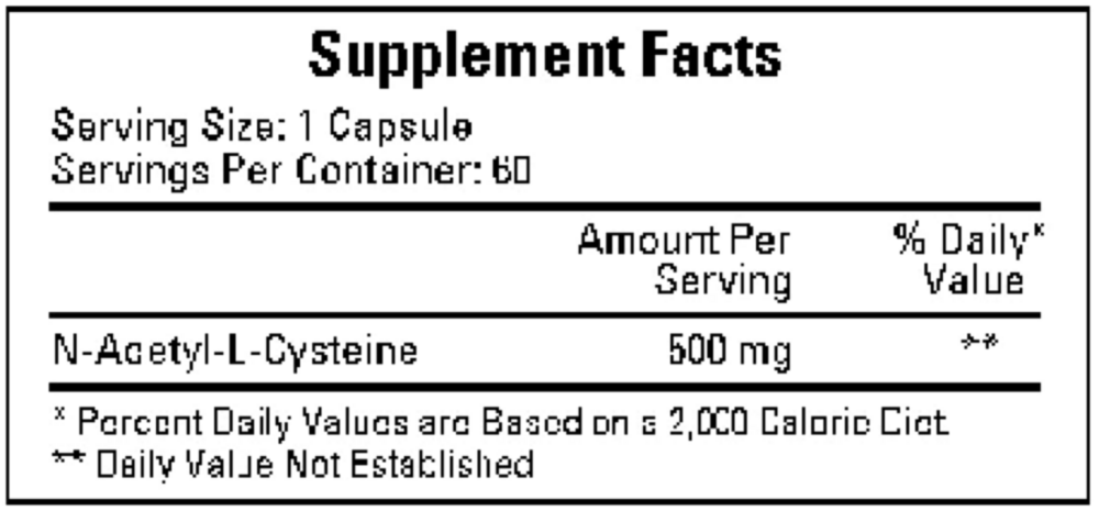 Resbid (N-AcetylCysteine SR 500mg) - 60 capsules - Image 2