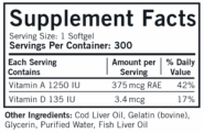 Alternative view of Cod Liver Oil with Vitamins A & D - 300 softgels
