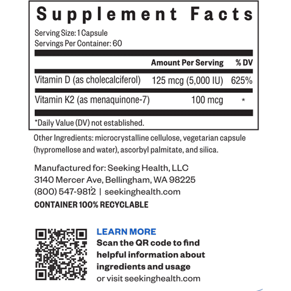 VITAMIN D3 + K2 - 60 CAPSULES - Image 2
