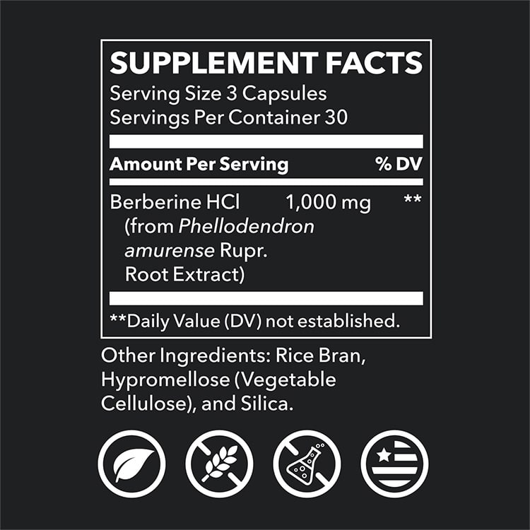 Berberine HCl - 90 capsules - Image 2