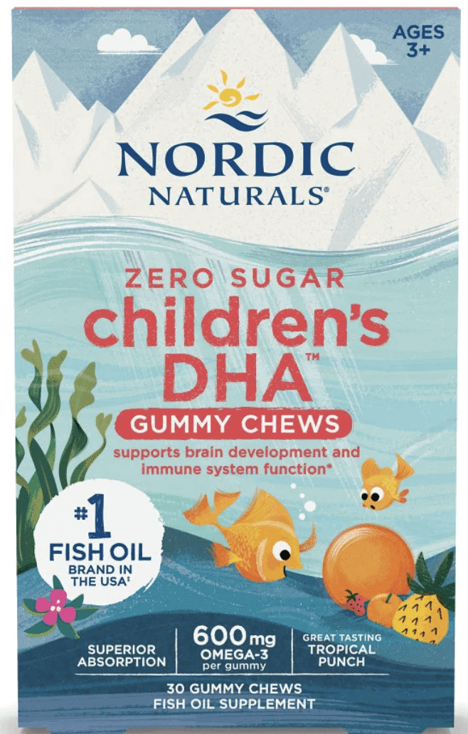 Childrens DHA Gummy Chews (Zero Sugar, Tropical Punch) - 30ct