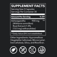 Alternative view of Ashwagandha (900mg) - 60 capsules