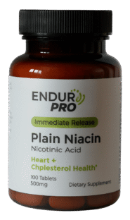 Immediate Release Plain Niacin (Nicotinic Acid) 500mg - 100 tablets