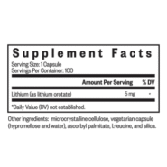 Lithium Orotate (5mg) - 100 Vegetarian Capsules - Image 2