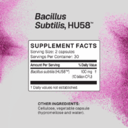 Alternative view of HU58 (High Potency Bacillus Subtilis) 60 capsules