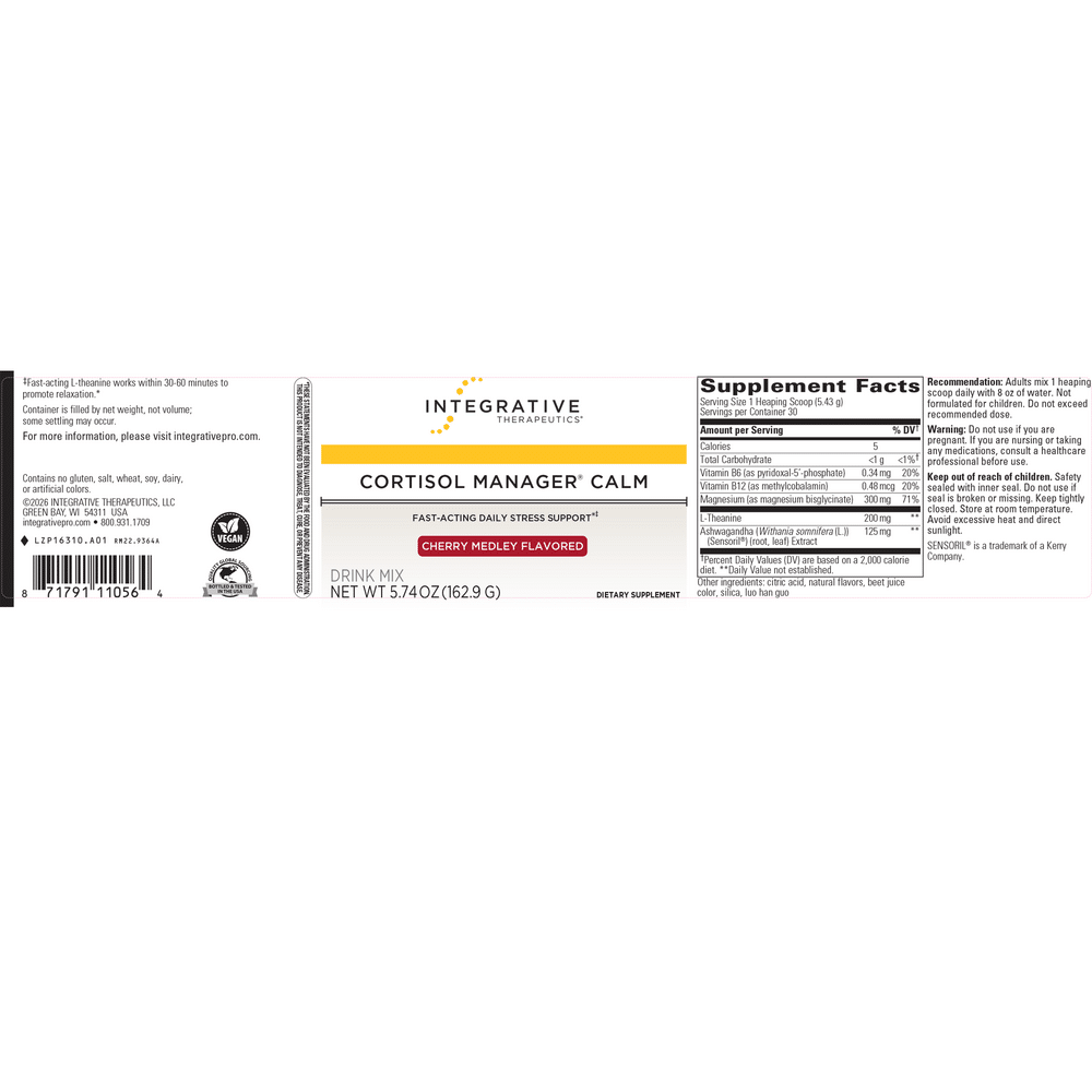 Cortisol Manager Calm, Cherry Medley - 5.74 oz (162.9 gr) - Image 3