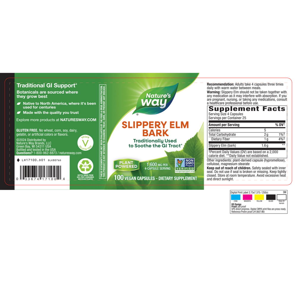 Slippery Elm Bark - 100 capsules - Image 3